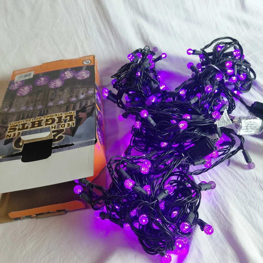 Purple LED Halloween Lights - 200 Count Indoor/Outdoor